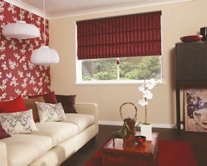 Red Roman Blind