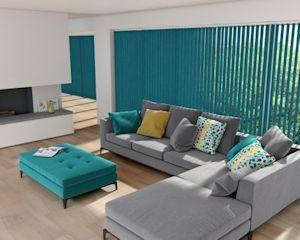 green blinds at Edinburgh house